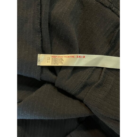 FREE PEOPLE Women Ribbed Snap Down Midi Dress Black MEDIUM Bamboo Viscose Cotton - Picture 11 of 12